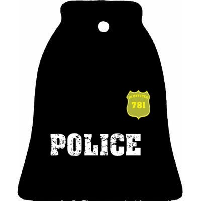 Police Officer Halloween Costume Ceramic Bell Ornament