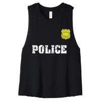 Police Officer Halloween Costume Women's Racerback Cropped Tank