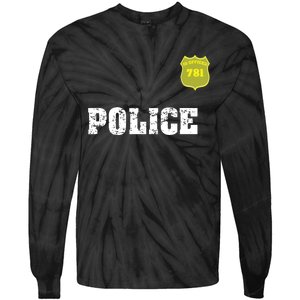 Police Officer Halloween Costume Tie-Dye Long Sleeve Shirt