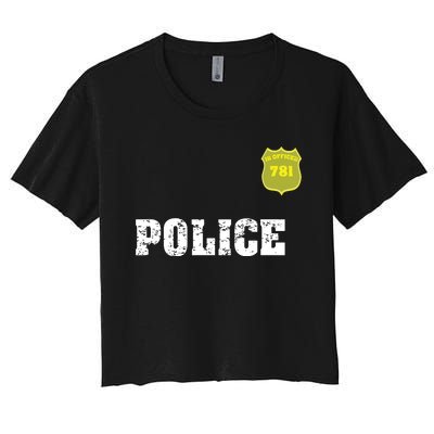 Police Officer Halloween Costume Women's Crop Top Tee