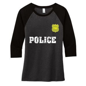 Police Officer Halloween Costume Women's Tri-Blend 3/4-Sleeve Raglan Shirt