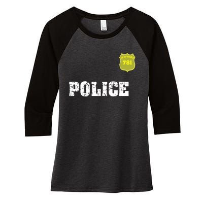 Police Officer Halloween Costume Women's Tri-Blend 3/4-Sleeve Raglan Shirt