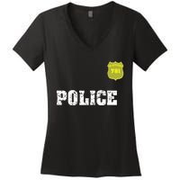 Police Officer Halloween Costume Women's V-Neck T-Shirt