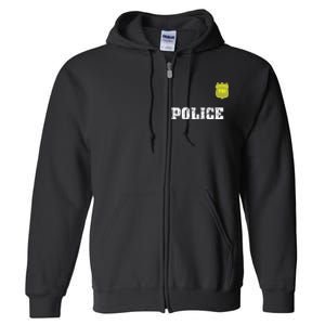 Police Officer Halloween Costume Full Zip Hoodie