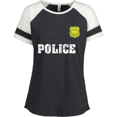 Police Officer Halloween Costume Enza Ladies Jersey Colorblock Tee