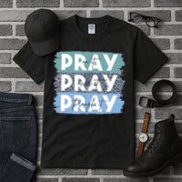 Pray On It Pray Over It Pray Through It Leopard Christian Tall T-Shirt