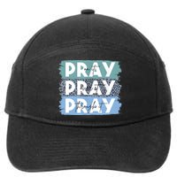 Pray On It Pray Over It Pray Through It Leopard Christian 7-Panel Snapback Hat