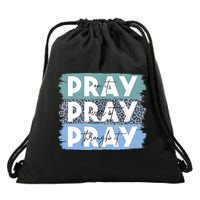 Pray On It Pray Over It Pray Through It Leopard Christian Drawstring Bag