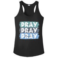 Pray On It Pray Over It Pray Through It Leopard Christian Ladies PosiCharge Competitor Racerback Tank