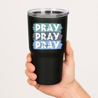 Pray On It Pray Over It Pray Through It Leopard Christian Tumbler