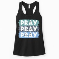 Pray On It Pray Over It Pray Through It Leopard Christian Womens Tank Top