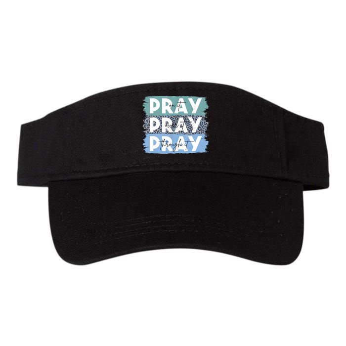 Pray On It Pray Over It Pray Through It Leopard Christian Visor