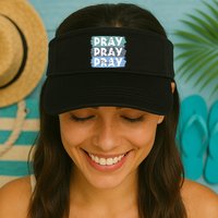 Pray On It Pray Over It Pray Through It Leopard Christian Visor