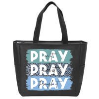Pray On It Pray Over It Pray Through It Leopard Christian Zip Tote Bag