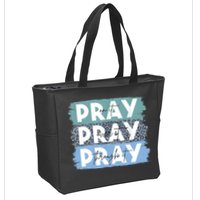 Pray On It Pray Over It Pray Through It Leopard Christian Zip Tote Bag