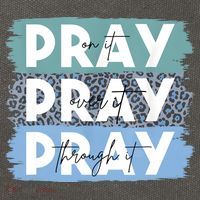 Pray On It Pray Over It Pray Through It Leopard Christian Cotton Canvas Backpack