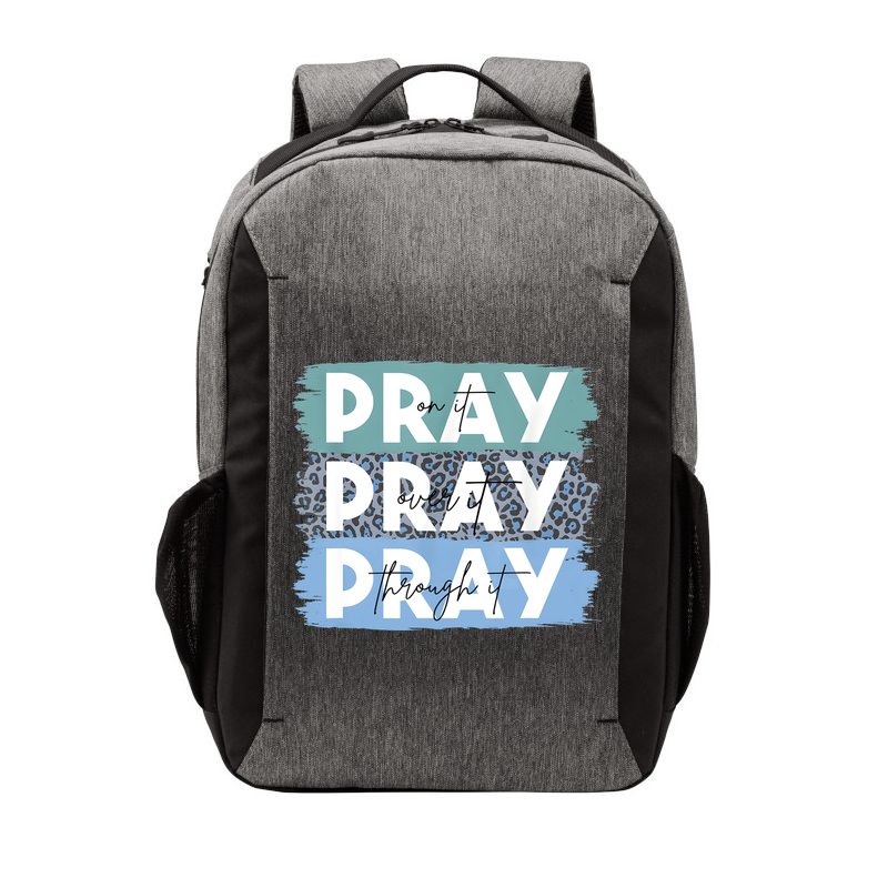 Pray On It Pray Over It Pray Through It Leopard Christian Vector Backpack