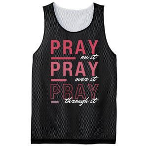 Pray On It Over Through It Christian Bible Verse Quote Mesh Reversible Basketball Jersey Tank