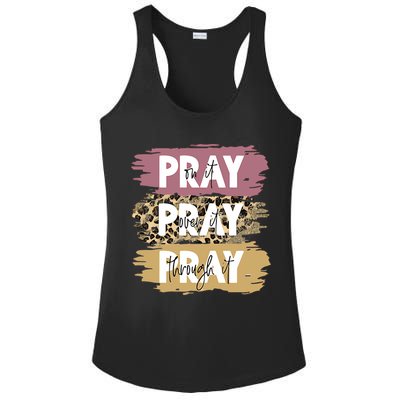 Pray On It Pray Over It Pray Through It Prayer Faith Religious Ladies PosiCharge Competitor Racerback Tank