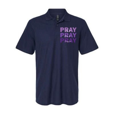 Pray On It Pray Over It Pray Through It Christian Faith Softstyle Adult Sport Polo