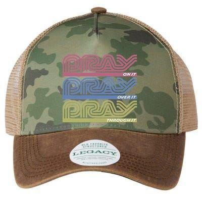 Pray On It Pray Over It Pray Through It Faith Based Legacy Tie Dye Trucker Hat