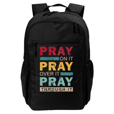 Pray On It Pray Over It Pray Through It Jesus Vintage Backpack