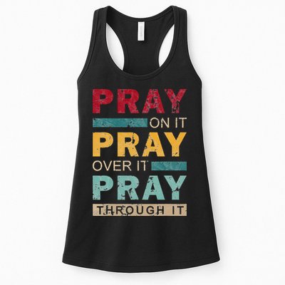 Pray On It Pray Over It Pray Through It Jesus Vintage Womens Tank Top