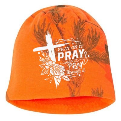 Pray On It Pray Over It Pray Through It Kati - Camo Knit Beanie