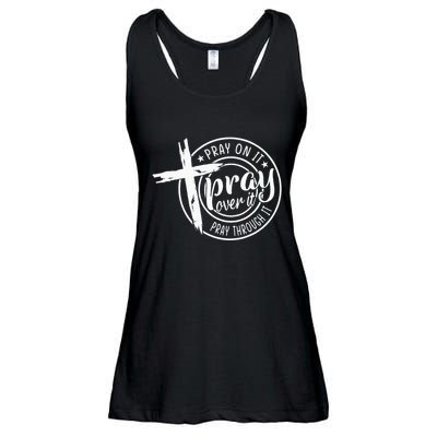 Pray On It Pray Over It Pray Through It Christian Ladies Essential Flowy Tank