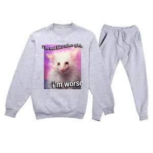 Possum Opossum I’M Not Like Other Girl I’M Worse Premium Crewneck Sweatsuit Set