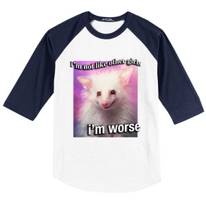 Possum Opossum I’M Not Like Other Girl I’M Worse Baseball Sleeve Shirt