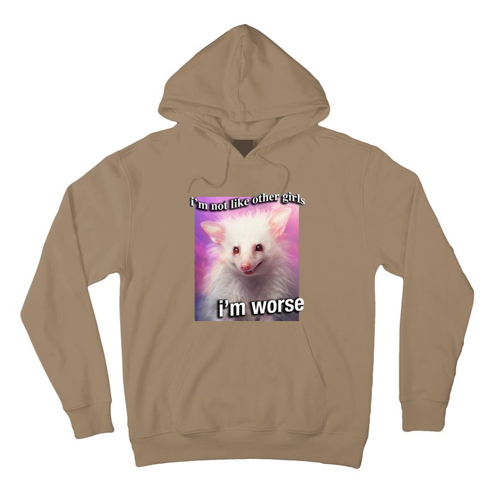 Possum Opossum I’M Not Like Other Girl I’M Worse Hoodie