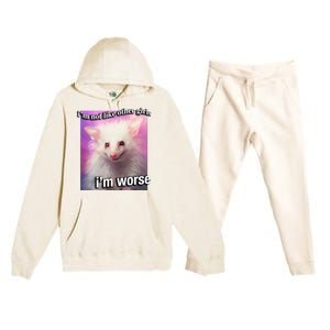 Possum Opossum I’M Not Like Other Girl I’M Worse Premium Hooded Sweatsuit Set