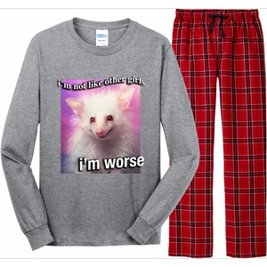 Possum Opossum I’M Not Like Other Girl I’M Worse Long Sleeve Pajama Set