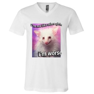 Possum Opossum I’M Not Like Other Girl I’M Worse V-Neck T-Shirt