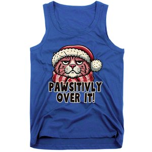 Pawsitively Over It Funny Grumpy Cat Christmas Great Gift Tank Top