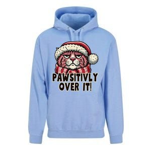 Pawsitively Over It Funny Grumpy Cat Christmas Great Gift Unisex Surf Hoodie