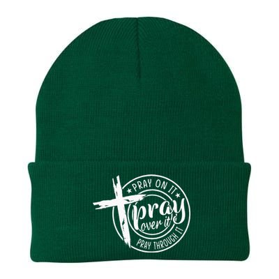 Pray On It Pray Over It Pray Through It Christian Knit Cap Winter Beanie