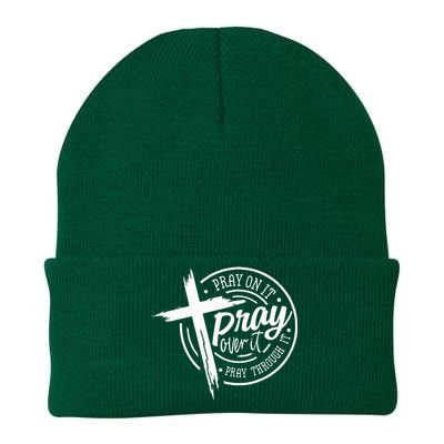 Pray On It Pray Over It Pray Through It Christian Knit Cap Winter Beanie