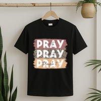 Pray On It Pray Over It Pray Through It Leopard Christian T-Shirt