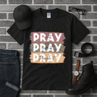 Pray On It Pray Over It Pray Through It Leopard Christian Tall T-Shirt