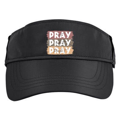 Pray On It Pray Over It Pray Through It Leopard Christian Adult Drive Performance Visor