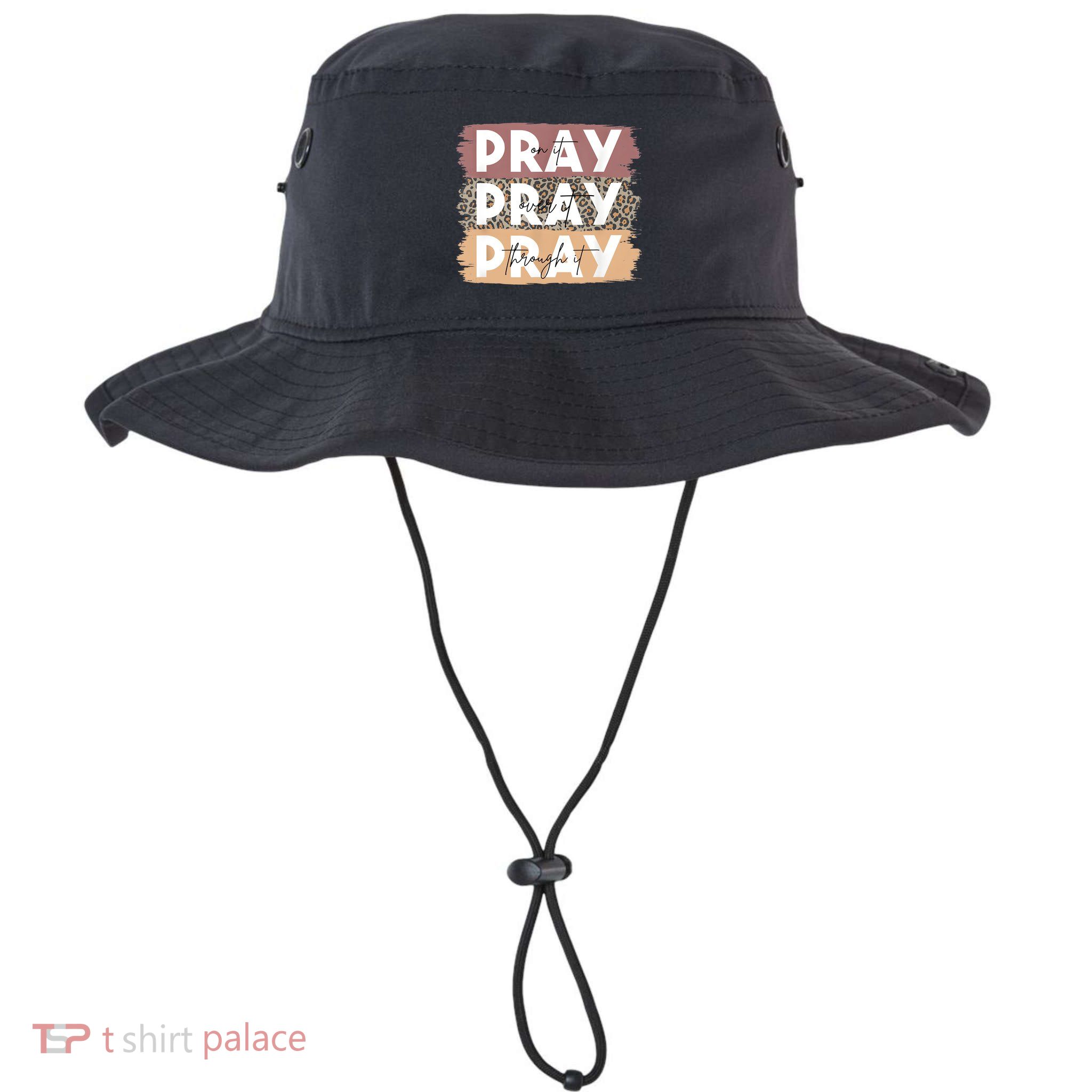 Pray On It Pray Over It Pray Through It Leopard Christian Bucket Hat