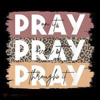 Pray On It Pray Over It Pray Through It Leopard Christian 16 in Basic Backpack