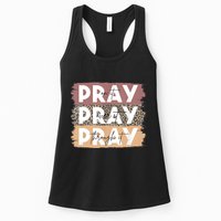 Pray On It Pray Over It Pray Through It Leopard Christian Womens Tank Top