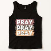 Pray On It Pray Over It Pray Through It Leopard Christian Tank Top