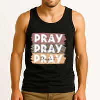 Pray On It Pray Over It Pray Through It Leopard Christian Tank Top