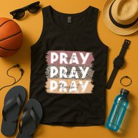 Pray On It Pray Over It Pray Through It Leopard Christian Tank Top