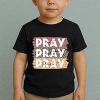 Pray On It Pray Over It Pray Through It Leopard Christian Toddler T-Shirt