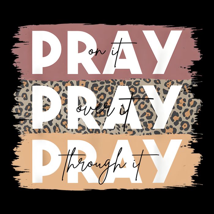 Pray On It Pray Over It Pray Through It Leopard Christian Visor